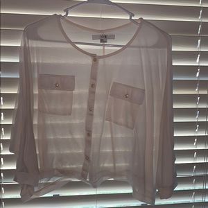 Forever 21 Tops - Cream , semi sheer top Forever 21 Tops - Cream , semi sheer top